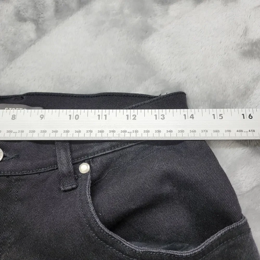 Vintage St Johns Bay Jeans Womens 10P PETITE Black‎ High Rise Straight Stretch